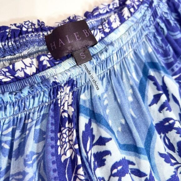 Hale Bob Womens Multicolor Floral Boat Neck 3/4 Sleeve Pullover Blouse Top Sz S - Picture 4 of 10